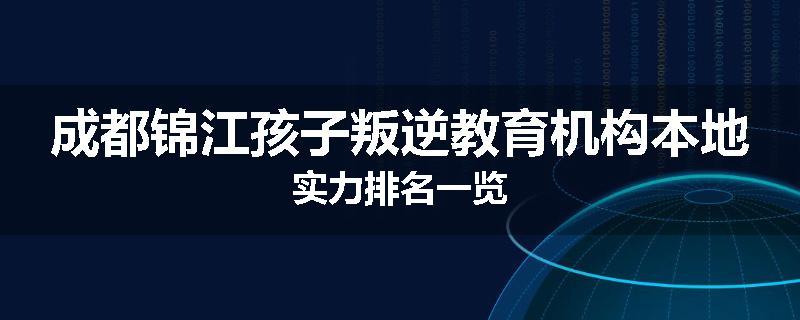 成都锦江孩子叛逆教育机构本地实力排名一览