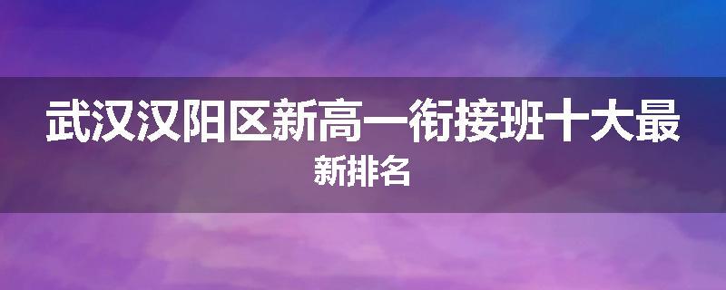武汉汉阳区新高一衔接班十大最新排名