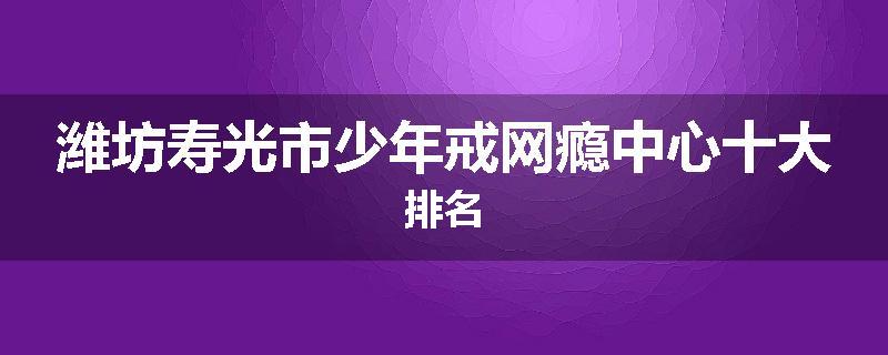 潍坊寿光市少年戒网瘾中心十大排名