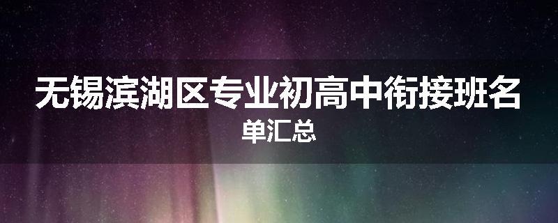 无锡滨湖区专业初高中衔接班名单汇总