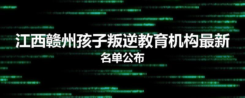 江西赣州孩子叛逆教育机构最新名单公布