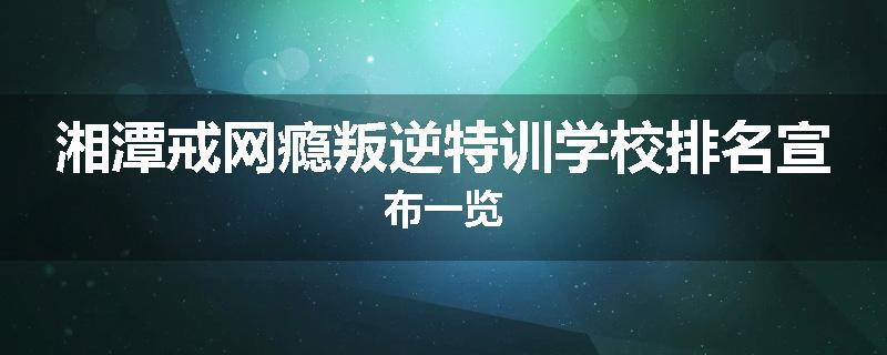湘潭戒网瘾叛逆特训学校排名宣布一览