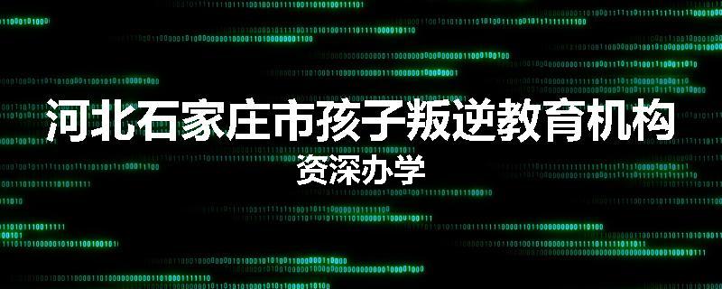 河北石家庄市孩子叛逆教育机构资深办学