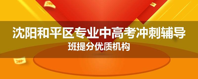 沈阳和平区专业中高考冲刺辅导班提分优质机构