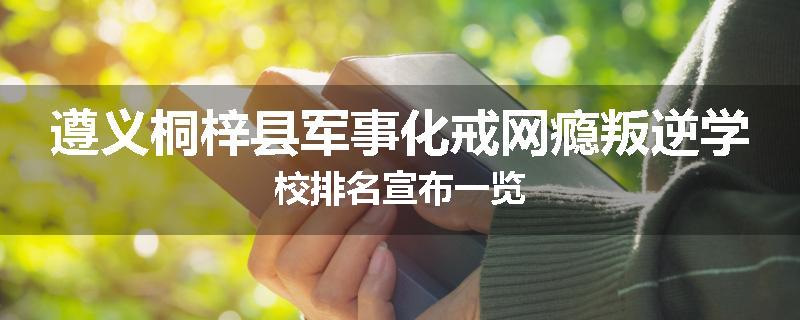 遵义桐梓县军事化戒网瘾叛逆学校排名宣布一览