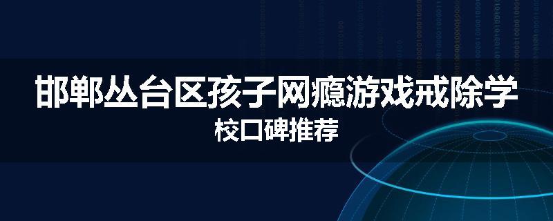 邯郸丛台区孩子网瘾游戏戒除学校口碑推荐