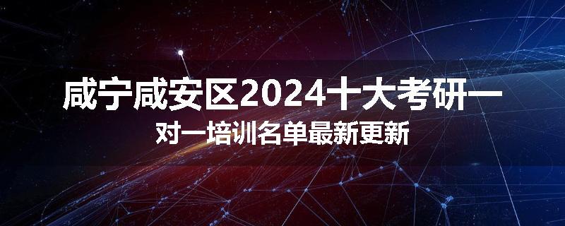 咸宁咸安区2024十大考研一对一培训名单最新更新
