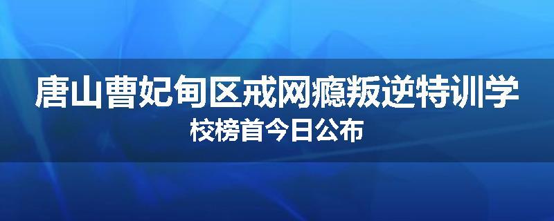 唐山曹妃甸区戒网瘾叛逆特训学校榜首今日公布