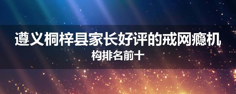 遵义桐梓县家长好评的戒网瘾机构排名前十