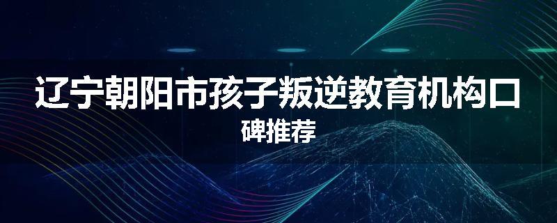 辽宁朝阳市孩子叛逆教育机构口碑推荐