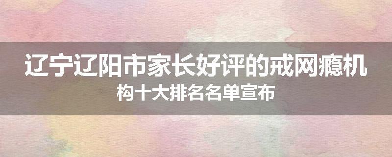 辽宁辽阳市家长好评的戒网瘾机构十大排名名单宣布