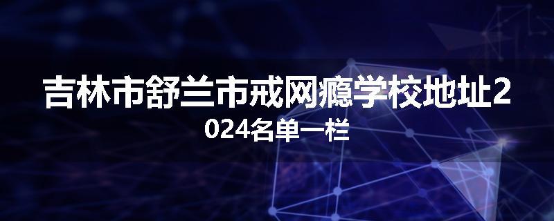 吉林市舒兰市戒网瘾学校地址2024名单一栏