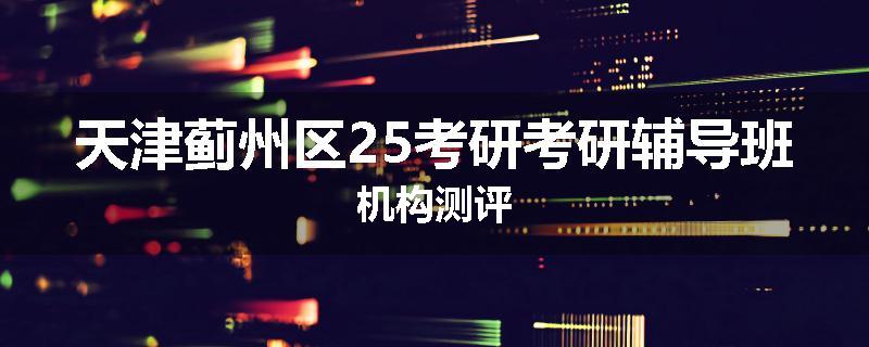 天津蓟州区25考研考研辅导班机构测评