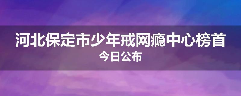 河北保定市少年戒网瘾中心榜首今日公布