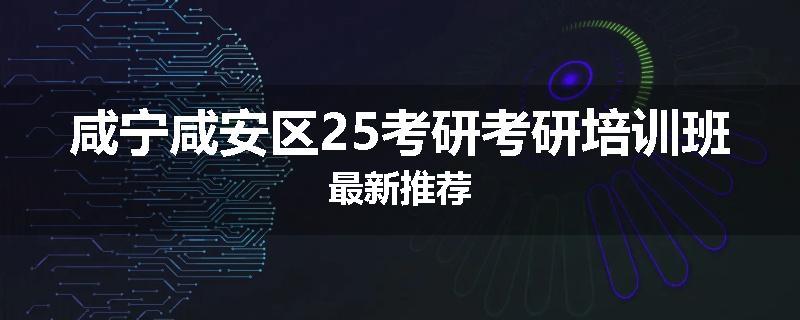 咸宁咸安区25考研考研培训班最新推荐