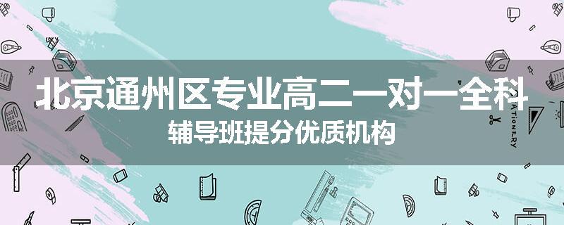 北京通州区专业高二一对一全科辅导班提分优质机构