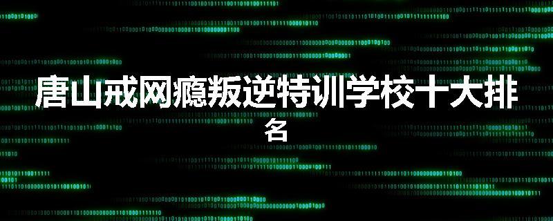 唐山戒网瘾叛逆特训学校十大排名