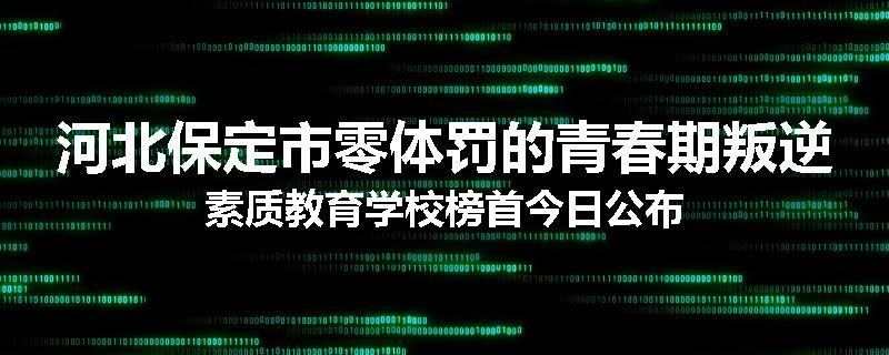 河北保定市零体罚的青春期叛逆素质教育学校榜首今日公布