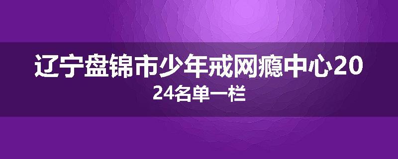 辽宁盘锦市少年戒网瘾中心2024名单一栏