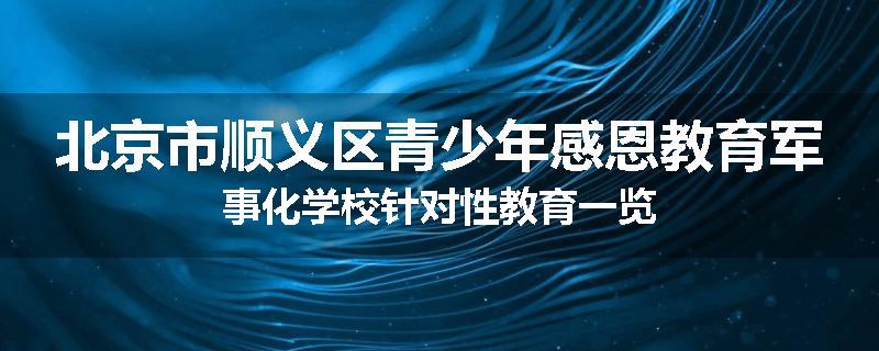 北京市顺义区青少年感恩教育军事化学校针对性教育一览