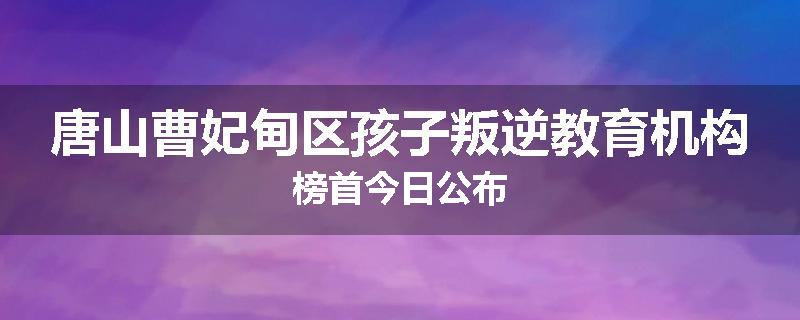 唐山曹妃甸区孩子叛逆教育机构榜首今日公布