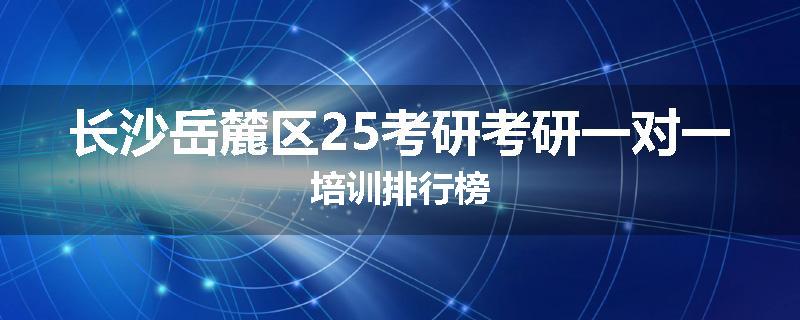 长沙岳麓区25考研考研一对一培训排行榜
