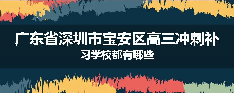 广东省深圳市宝安区高三冲刺补习学校都有哪些
