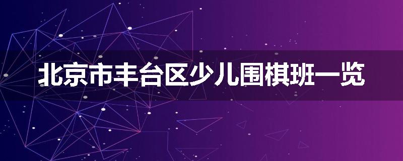 北京市丰台区少儿围棋班一览