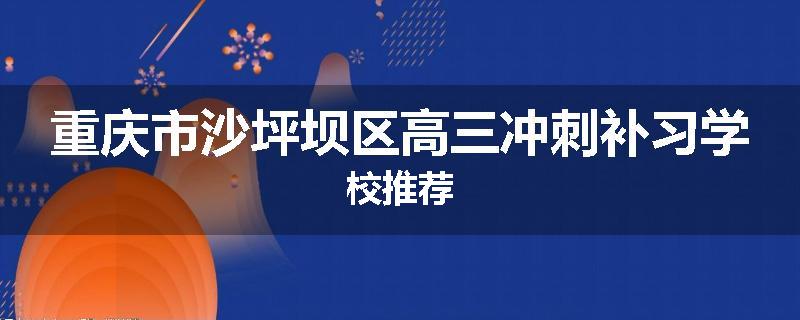 重庆市沙坪坝区高三冲刺补习学校推荐