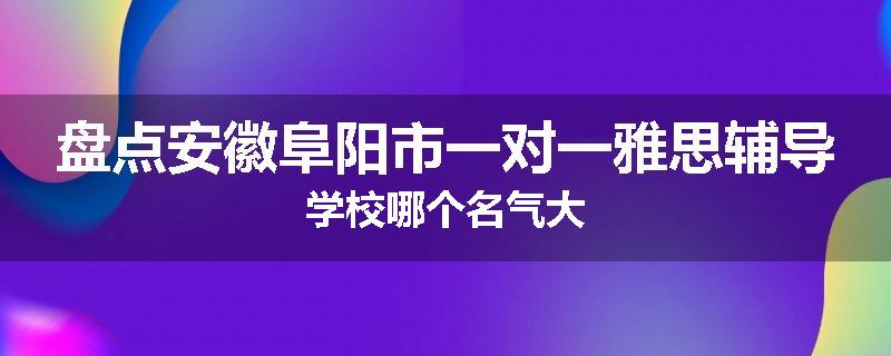 盘点安徽阜阳市一对一雅思辅导学校哪个名气大