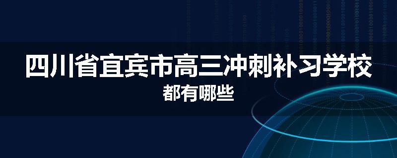 四川省宜宾市高三冲刺补习学校都有哪些