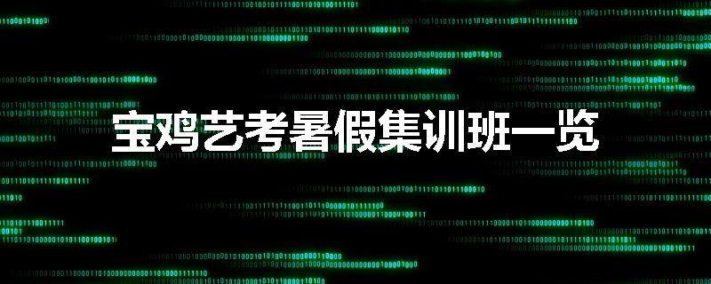 宝鸡艺考暑假集训班一览