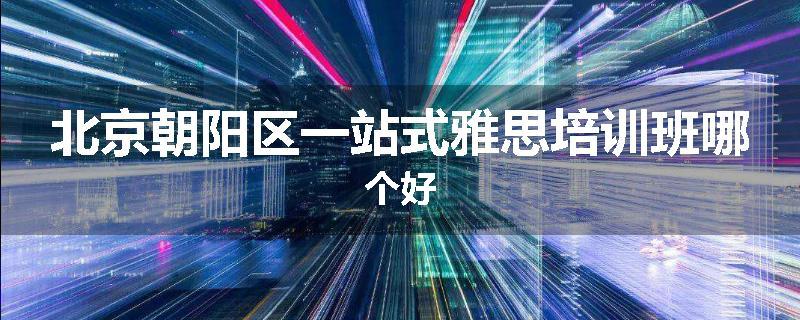 北京朝阳区一站式雅思培训班哪个好
