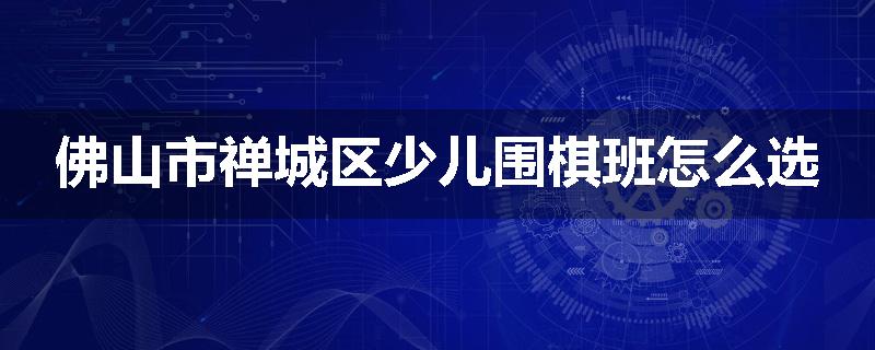佛山市禅城区少儿围棋班怎么选