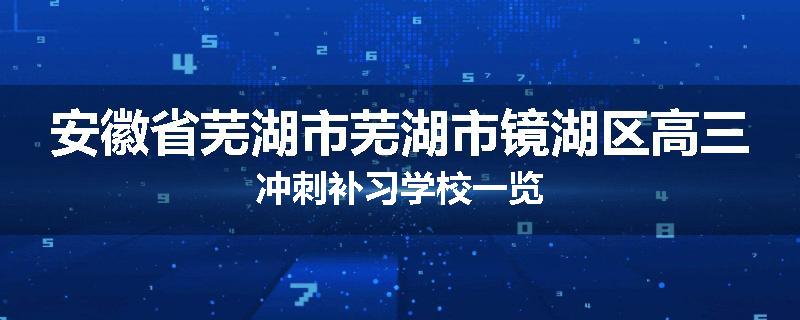安徽省芜湖市芜湖市镜湖区高三冲刺补习学校一览