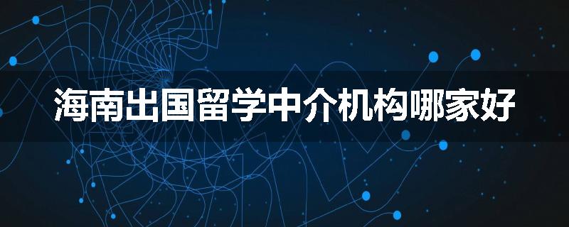海南出国留学中介机构哪家好