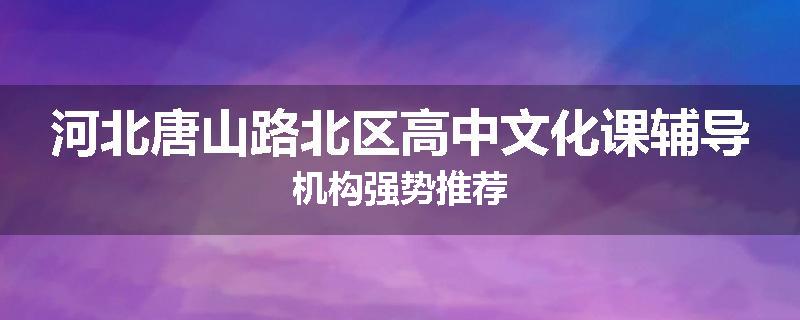 河北唐山路北区高中文化课辅导机构强势推荐