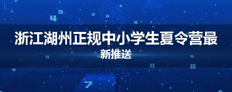 浙江湖州正规中小学生夏令营最新推送