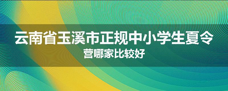 云南省玉溪市正规中小学生夏令营哪家比较好