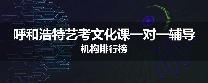 呼和浩特艺考文化课一对一辅导机构排行榜