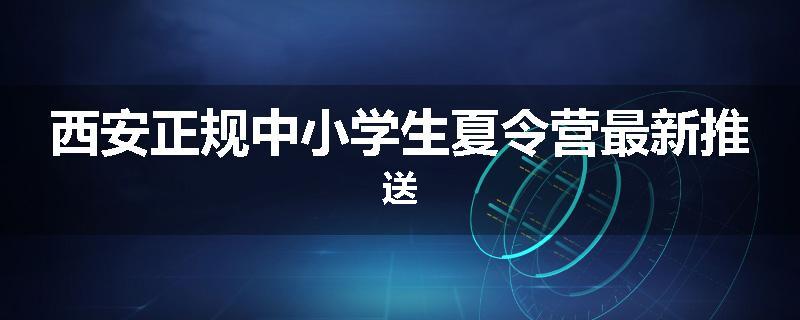 西安正规中小学生夏令营最新推送