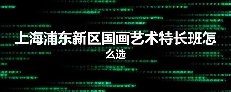 上海浦东新区国画艺术特长班怎么选