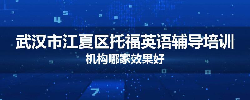 武汉市江夏区托福英语辅导培训机构哪家效果好
