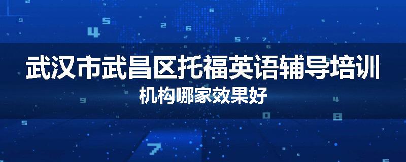 武汉市武昌区托福英语辅导培训机构哪家效果好