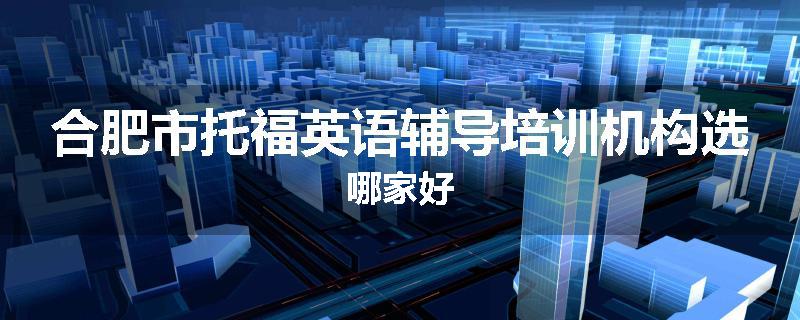合肥市托福英语辅导培训机构选哪家好