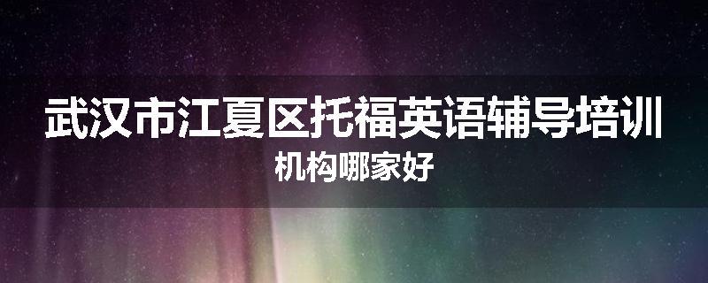 武汉市江夏区托福英语辅导培训机构哪家好