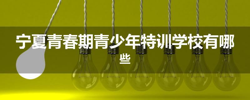 宁夏青春期青少年特训学校有哪些