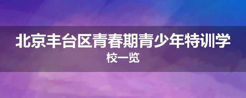 北京丰台区青春期青少年特训学校一览