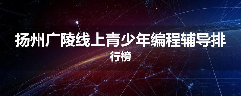 扬州广陵线上青少年编程辅导排行榜