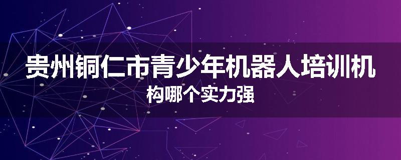 贵州铜仁市青少年机器人培训机构哪个实力强